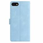 For iPhone SE 2022 / SE 2020 / 8 / 7 Skin Feel Embossed Feather Leather Phone Case(Light Blue) - 3