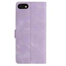 For iPhone SE 2022 / SE 2020 / 8 / 7 Skin Feel Embossed Feather Leather Phone Case(Purple) - 3