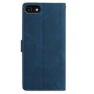 For iPhone SE 2022 / SE 2020 / 8 / 7 Skin Feel Embossed Feather Leather Phone Case(Dark Blue) - 3