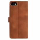 For iPhone SE 2022 / SE 2020 / 8 / 7 Skin Feel Embossed Feather Leather Phone Case(Brown) - 3