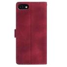 For iPhone SE 2022 / SE 2020 / 8 / 7 Skin Feel Embossed Feather Leather Phone Case(Red) - 3