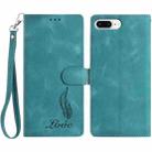 For iPhone 8 Plus / 7 Plus Skin Feel Embossed Feather Leather Phone Case(Green) - 1