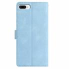 For iPhone 8 Plus / 7 Plus Skin Feel Embossed Feather Leather Phone Case(Light Blue) - 3
