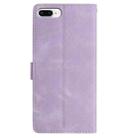 For iPhone 8 Plus / 7 Plus Skin Feel Embossed Feather Leather Phone Case(Purple) - 3