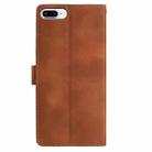 For iPhone 8 Plus / 7 Plus Skin Feel Embossed Feather Leather Phone Case(Brown) - 3