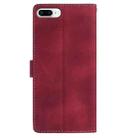 For iPhone 8 Plus / 7 Plus Skin Feel Embossed Feather Leather Phone Case(Red) - 3