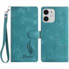 For iPhone 11 Skin Feel Embossed Feather Leather Phone Case(Green) - 1