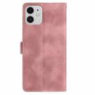 For iPhone 11 Skin Feel Embossed Feather Leather Phone Case(Pink) - 3