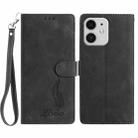 For iPhone 11 Skin Feel Embossed Feather Leather Phone Case(Black) - 1