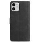 For iPhone 11 Skin Feel Embossed Feather Leather Phone Case(Black) - 3