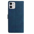 For iPhone 11 Skin Feel Embossed Feather Leather Phone Case(Dark Blue) - 3