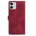 For iPhone 11 Skin Feel Embossed Feather Leather Phone Case(Red) - 3