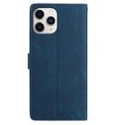 For iPhone 11 Pro Skin Feel Embossed Feather Leather Phone Case(Dark Blue) - 3