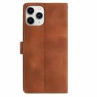 For iPhone 11 Pro Skin Feel Embossed Feather Leather Phone Case(Brown) - 3