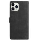 For iPhone 11 Pro Max Skin Feel Embossed Feather Leather Phone Case(Black) - 3