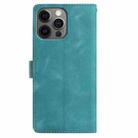 For iPhone 12 / 12 Pro Skin Feel Embossed Feather Leather Phone Case(Green) - 3