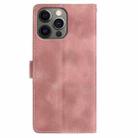 For iPhone 12 / 12 Pro Skin Feel Embossed Feather Leather Phone Case(Pink) - 3