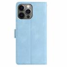 For iPhone 12 / 12 Pro Skin Feel Embossed Feather Leather Phone Case(Light Blue) - 3