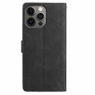 For iPhone 12 / 12 Pro Skin Feel Embossed Feather Leather Phone Case(Black) - 3