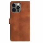 For iPhone 12 / 12 Pro Skin Feel Embossed Feather Leather Phone Case(Brown) - 3
