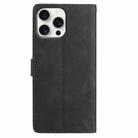 For iPhone 13 Pro Skin Feel Embossed Feather Leather Phone Case(Black) - 3