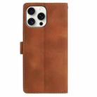 For iPhone 13 Pro Skin Feel Embossed Feather Leather Phone Case(Brown) - 3