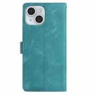 For iPhone 14 Skin Feel Embossed Feather Leather Phone Case(Green) - 3