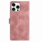 For iPhone 14 Pro Max Skin Feel Embossed Feather Leather Phone Case(Pink) - 3
