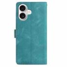 For iPhone 16 Skin Feel Embossed Feather Leather Phone Case(Green) - 3