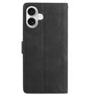 For iPhone 16 Skin Feel Embossed Feather Leather Phone Case(Black) - 3