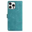 For iPhone 16 Pro Skin Feel Embossed Feather Leather Phone Case(Green) - 3