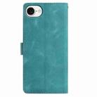 For iPhone 16e Skin Feel Embossed Feather Leather Phone Case(Green) - 3