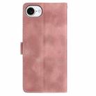 For iPhone 16e Skin Feel Embossed Feather Leather Phone Case(Pink) - 3