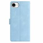 For iPhone 16e Skin Feel Embossed Feather Leather Phone Case(Light Blue) - 3