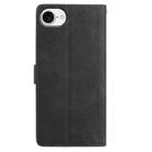 For iPhone 16e Skin Feel Embossed Feather Leather Phone Case(Black) - 3