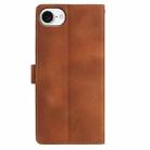 For iPhone 16e Skin Feel Embossed Feather Leather Phone Case(Brown) - 3