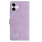 For iPhone 17 Skin Feel Embossed Feather Leather Phone Case(Purple) - 3