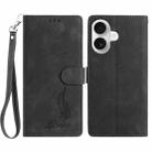 For iPhone 17 Skin Feel Embossed Feather Leather Phone Case(Black) - 1