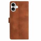 For iPhone 17 Skin Feel Embossed Feather Leather Phone Case(Brown) - 3