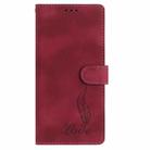 For iPhone 17 Skin Feel Embossed Feather Leather Phone Case(Red) - 2