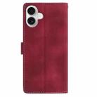 For iPhone 17 Skin Feel Embossed Feather Leather Phone Case(Red) - 3