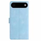 For iPhone 17 Air Skin Feel Embossed Feather Leather Phone Case(Light Blue) - 3