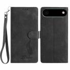 For iPhone 17 Air Skin Feel Embossed Feather Leather Phone Case(Black) - 1