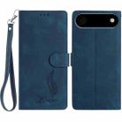 For iPhone 17 Air Skin Feel Embossed Feather Leather Phone Case(Dark Blue) - 1