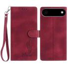 For iPhone 17 Air Skin Feel Embossed Feather Leather Phone Case(Red) - 1