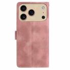 For iPhone 17 Pro Skin Feel Embossed Feather Leather Phone Case(Pink) - 3