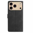 For iPhone 17 Pro Skin Feel Embossed Feather Leather Phone Case(Black) - 3