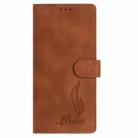 For iPhone 17 Pro Skin Feel Embossed Feather Leather Phone Case(Brown) - 2