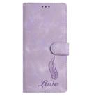 For iPhone 17 Pro Max Skin Feel Embossed Feather Leather Phone Case(Purple) - 2