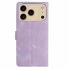 For iPhone 17 Pro Max Skin Feel Embossed Feather Leather Phone Case(Purple) - 3